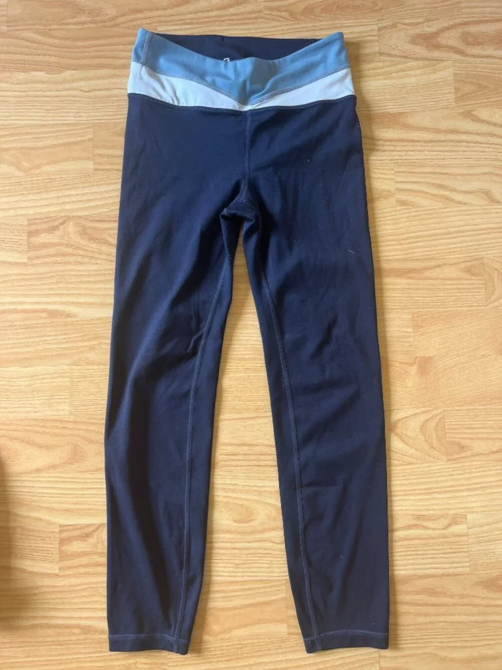 GapFit Eclipse Navy Colorblock Leggings High Rise Full Length Sz XS